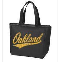 OAKLAND CALIFORNIA VARSITY SCRIPT CLASSIC SPORT JERSEY STYLE Zip Tote Bag