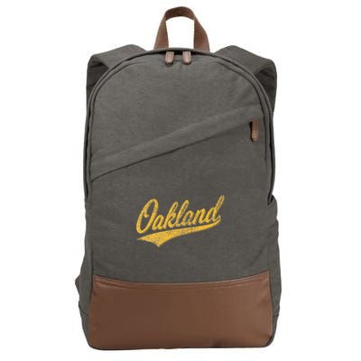 OAKLAND CALIFORNIA VARSITY SCRIPT CLASSIC SPORT JERSEY STYLE Cotton Canvas Backpack