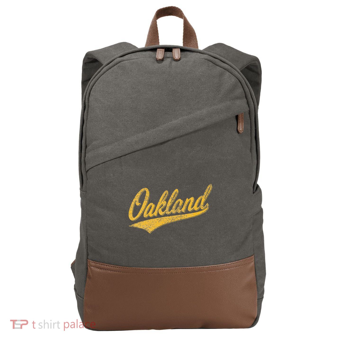 OAKLAND CALIFORNIA VARSITY SCRIPT CLASSIC SPORT JERSEY STYLE Cotton Canvas Backpack
