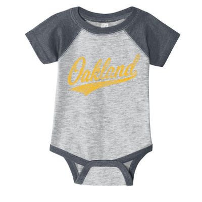 OAKLAND CALIFORNIA VARSITY SCRIPT CLASSIC SPORT JERSEY STYLE Infant Baby Jersey Bodysuit