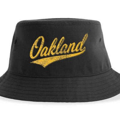 OAKLAND CALIFORNIA VARSITY SCRIPT CLASSIC SPORT JERSEY STYLE Sustainable Bucket Hat