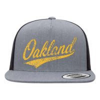 OAKLAND CALIFORNIA VARSITY SCRIPT CLASSIC SPORT JERSEY STYLE Flat Bill Trucker Hat