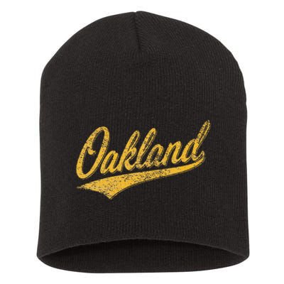 OAKLAND CALIFORNIA VARSITY SCRIPT CLASSIC SPORT JERSEY STYLE Short Acrylic Beanie