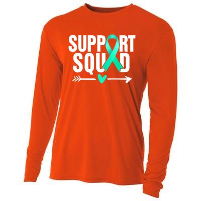 Ovarian Cancer Warrior Support Squad Meaningful Gift Cooling Performance Long Sleeve Crew