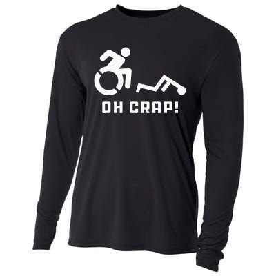 Oh Crap Wheelchair Birthday Handicap Disability Funny Cooling Performance Long Sleeve Crew