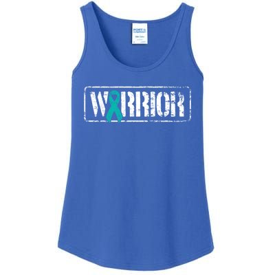 Ovarian Cancer Warrior Meaningful Gift Teal Military Style Awareness Gift Ladies Essential Tank