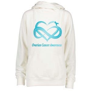 Ovarian Cancer Warrior Gift Womens Funnel Neck Pullover Hood