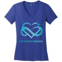 Ovarian Cancer Warrior Gift Women's V-Neck T-Shirt