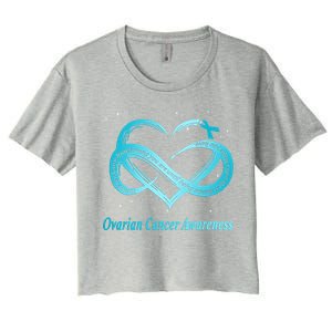 Ovarian Cancer Warrior Gift Women's Crop Top Tee