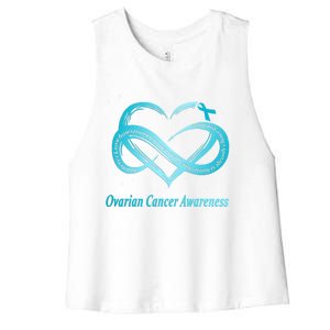 Ovarian Cancer Warrior Gift Women's Racerback Cropped Tank