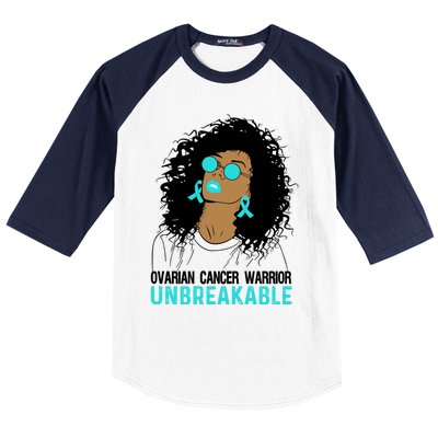 Ovarian Cancer Warrior Unbreakable Gift Baseball Sleeve Shirt