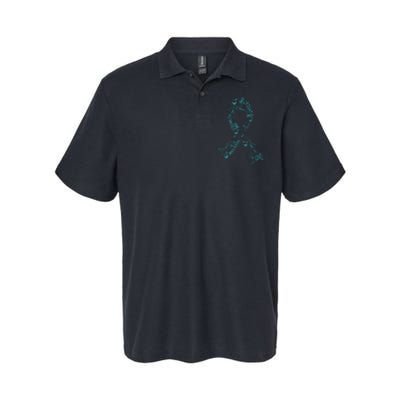 Ovarian Cancer Warrior Teal Ribbon Awareness Gift Softstyle Adult Sport Polo