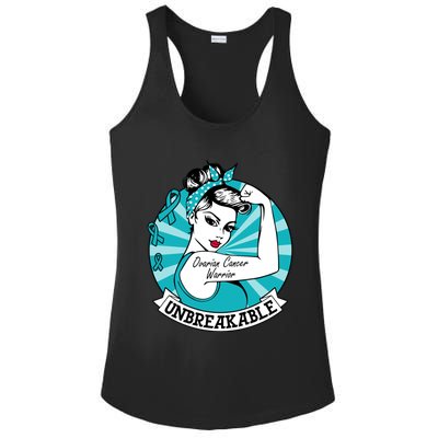 Ovarian Cancer Warrior Unbreakable Ovarian Cancer Awareness Gift Ladies PosiCharge Competitor Racerback Tank