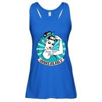 Ovarian Cancer Warrior Unbreakable Ovarian Cancer Awareness Gift Ladies Essential Flowy Tank