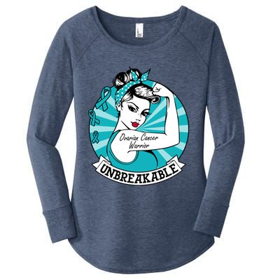 Ovarian Cancer Warrior Unbreakable Ovarian Cancer Awareness Gift Women's Perfect Tri Tunic Long Sleeve Shirt