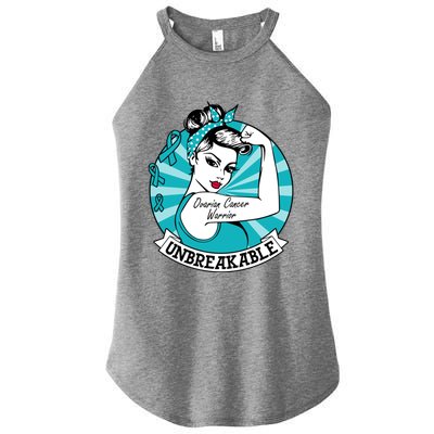 Ovarian Cancer Warrior Unbreakable Ovarian Cancer Awareness Gift Women's Perfect Tri Rocker Tank