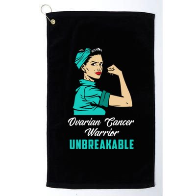 Ovarian Cancer Warrior Unbreakable Ovarian Cancer Awareness Funny Gift Platinum Collection Golf Towel