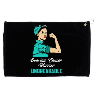 Ovarian Cancer Warrior Unbreakable Ovarian Cancer Awareness Funny Gift Grommeted Golf Towel