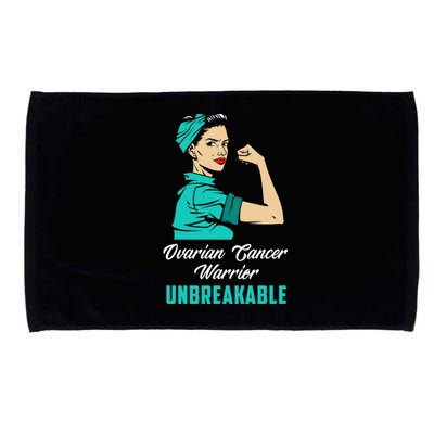 Ovarian Cancer Warrior Unbreakable Ovarian Cancer Awareness Funny Gift Microfiber Hand Towel