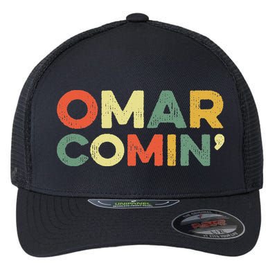 Omar Comin Wire Funny Meme Trending Popular Culture Slang Flexfit Unipanel Trucker Cap