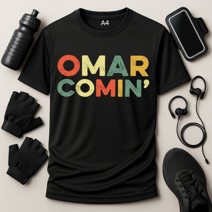 Omar Comin Wire Funny Meme Trending Popular Culture Slang Cooling Performance Crew T-Shirt
