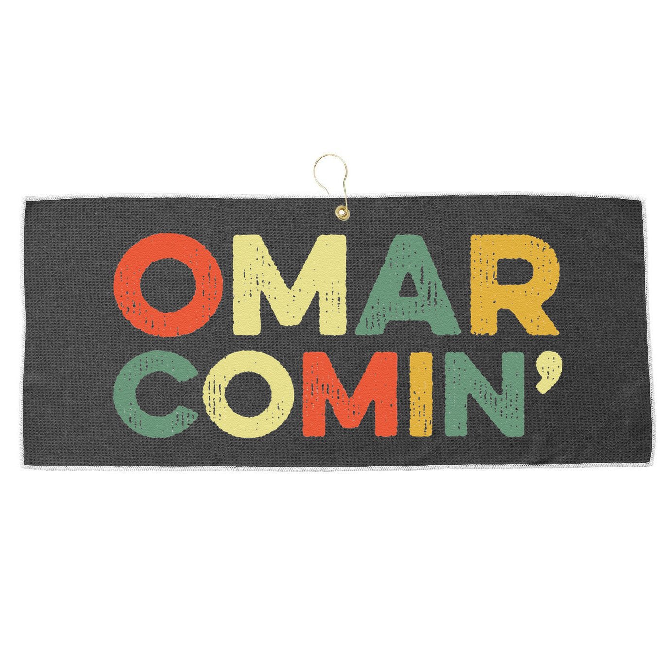 Omar Comin Wire Funny Meme Trending Popular Culture Slang Large Microfiber Waffle Golf Towel