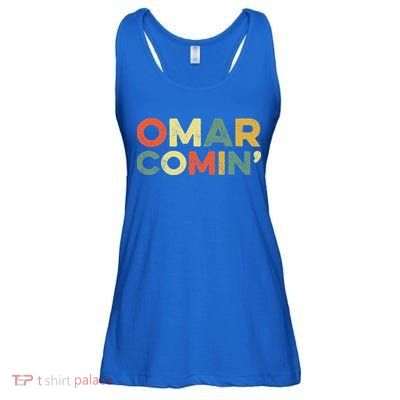Omar Comin Wire Funny Meme Trending Popular Culture Slang Ladies Essential Flowy Tank