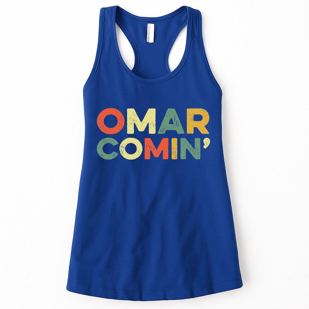 Omar Comin Wire Funny Meme Trending Popular Culture Slang Womens Tank Top