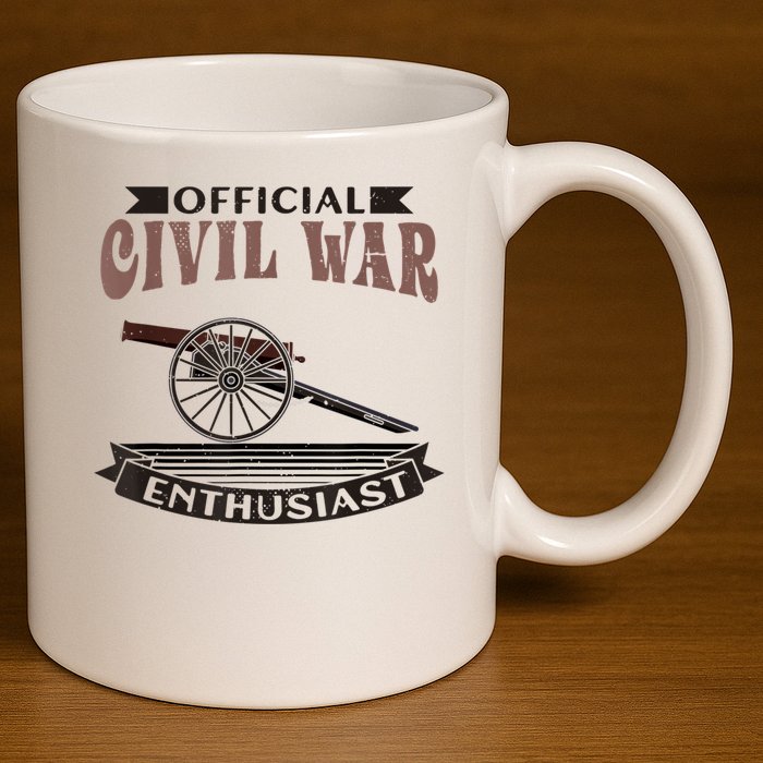 Official Civil War Enthusiast American Lover US Reenactor 11oz C Handle Ceramic Mug