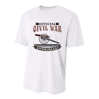 Official Civil War Enthusiast American Lover US Reenactor Youth Performance Sprint T-Shirt