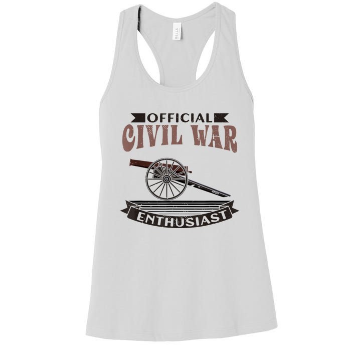 Official Civil War Enthusiast American Lover US Reenactor Women's Racerback Tank