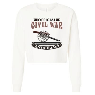 Official Civil War Enthusiast American Lover US Reenactor Cropped Pullover Crew