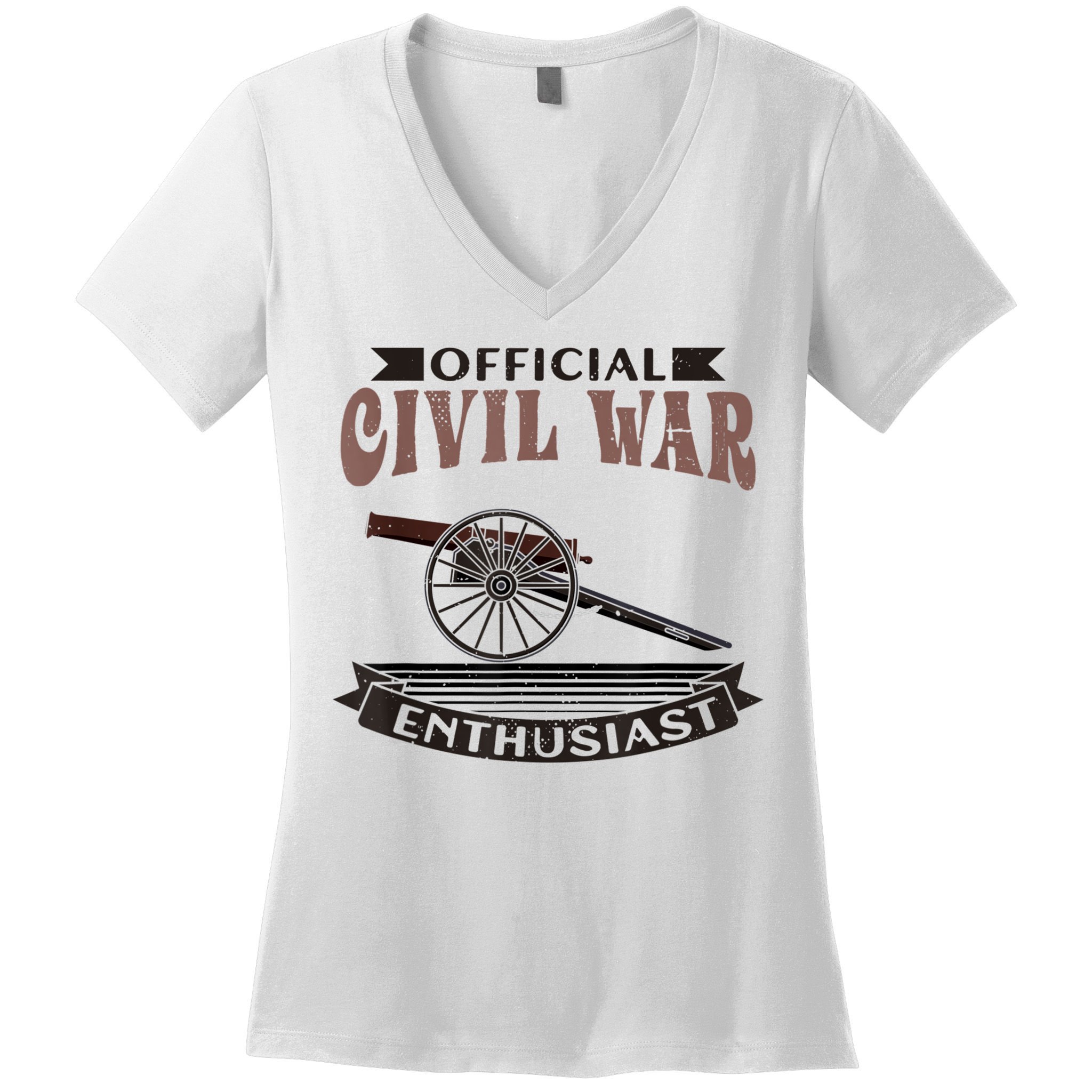 Official Civil War Enthusiast American Lover US Reenactor Women's V-Neck T-Shirt