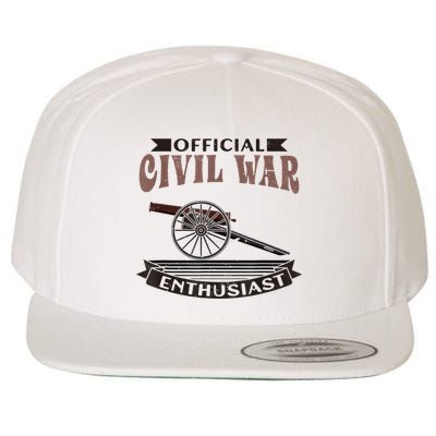 Official Civil War Enthusiast American Lover US Reenactor Wool Snapback Cap