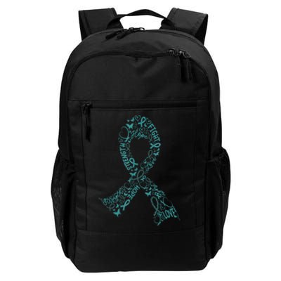 Ovarian Cancer Warrior Teal Ribbon Awareness Gift Daily Commute Backpack