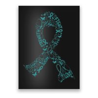 Ovarian Cancer Warrior Teal Ribbon Awareness Gift Poster