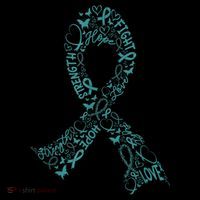 Ovarian Cancer Warrior Teal Ribbon Awareness Gift Premium T-Shirt