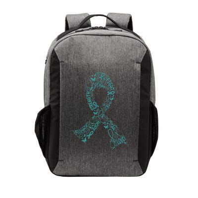 Ovarian Cancer Warrior Teal Ribbon Awareness Gift Vector Backpack