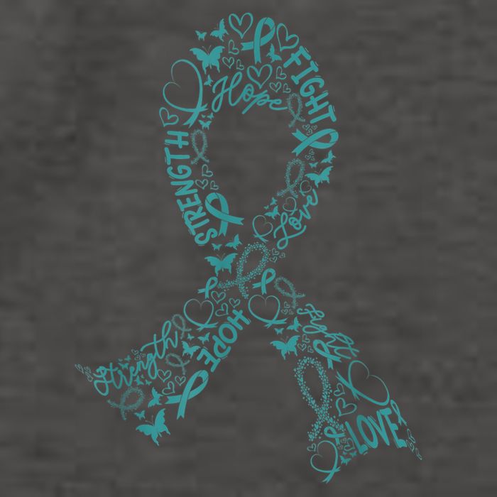 Ovarian Cancer Warrior Teal Ribbon Awareness Gift Vector Backpack