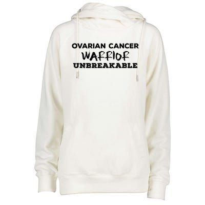 Ovarian Cancer Warrior Unbreakable Gift Womens Funnel Neck Pullover Hood