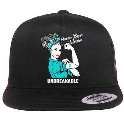 Ovarian Cancer Warrior Unbreakable Great Gift Flatbill Hat