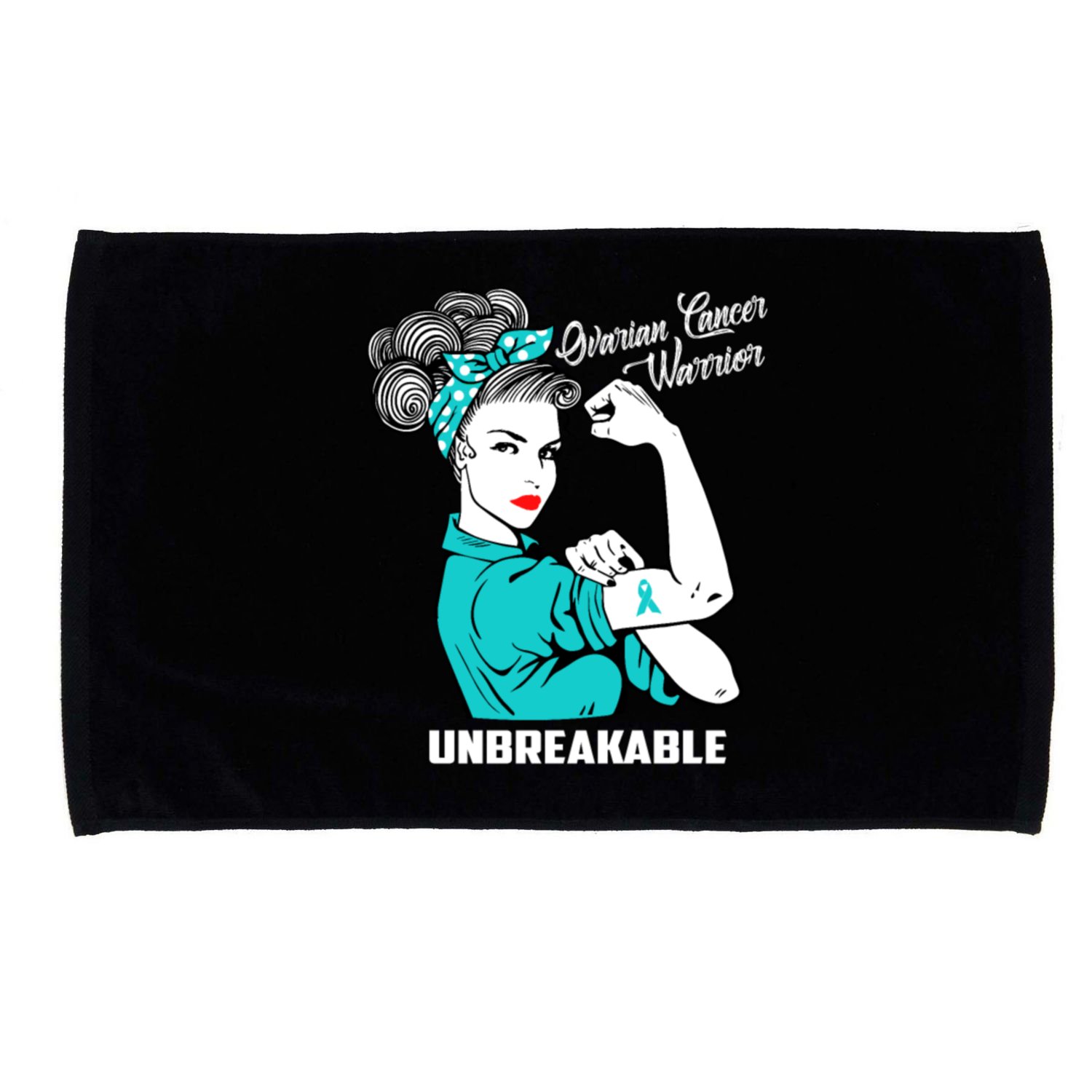 Ovarian Cancer Warrior Unbreakable Great Gift Microfiber Hand Towel
