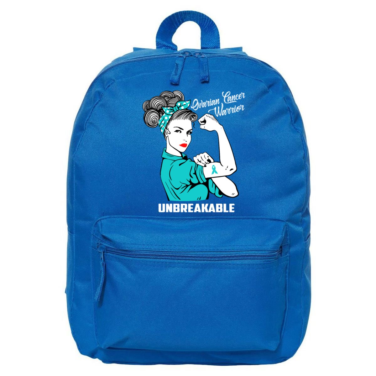 Ovarian Cancer Warrior Unbreakable Great Gift 16 in Basic Backpack