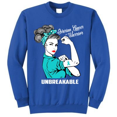 Ovarian Cancer Warrior Unbreakable Great Gift Tall Sweatshirt