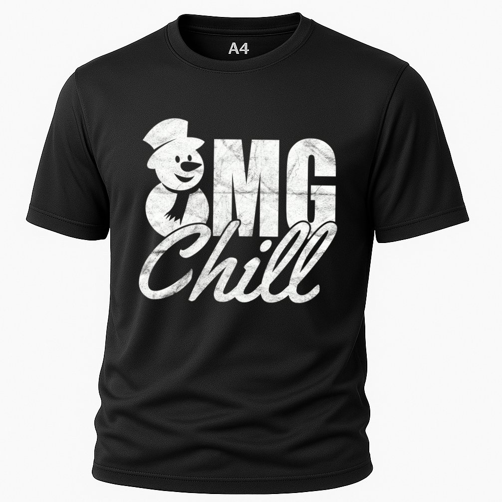 OMG Chill Winter Snowman Cooling Performance Crew T-Shirt