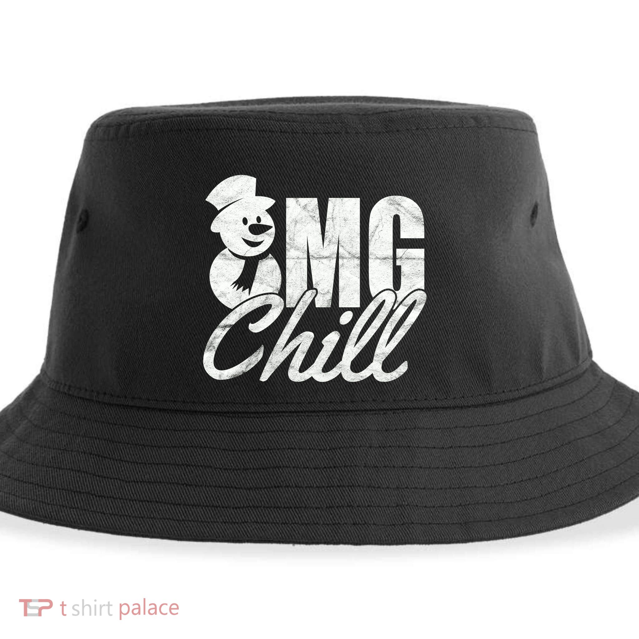 OMG Chill Winter Snowman Sustainable Bucket Hat