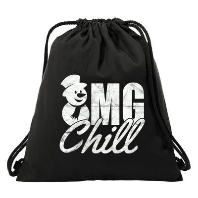 OMG Chill Winter Snowman Drawstring Bag