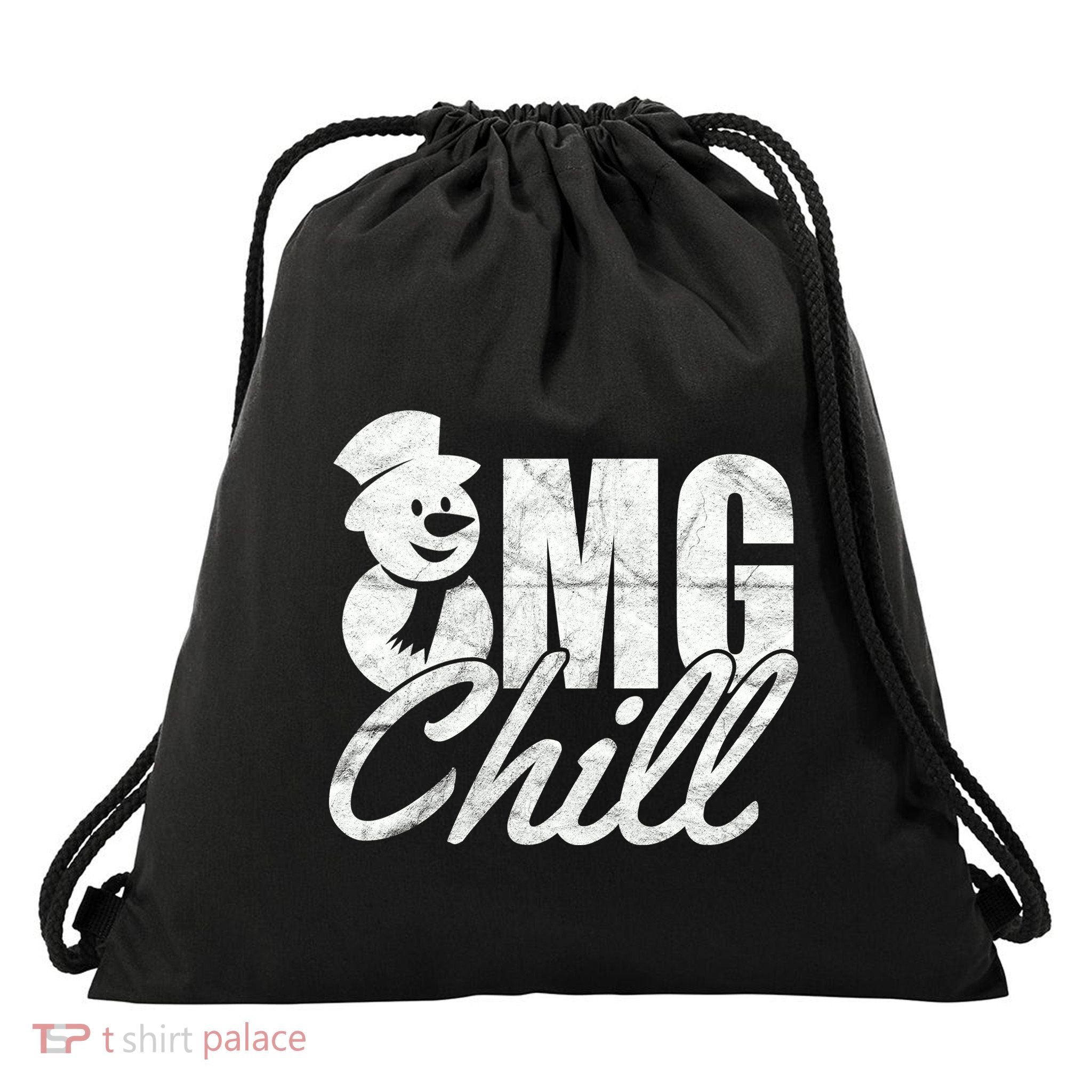 OMG Chill Winter Snowman Drawstring Bag
