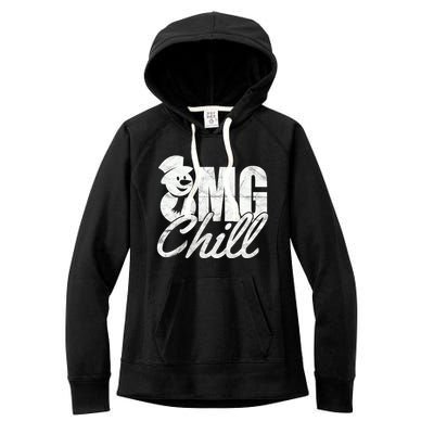 OMG Chill Winter Snowman Women's Fleece Hoodie
