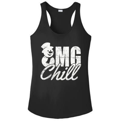 OMG Chill Winter Snowman Ladies PosiCharge Competitor Racerback Tank